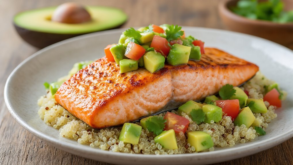 grilled salmon with avocado salsa