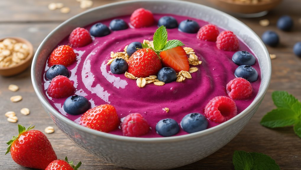 pretty creamy berry bowls