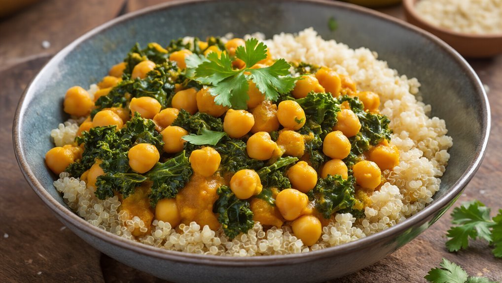 quick chickpea kale curry