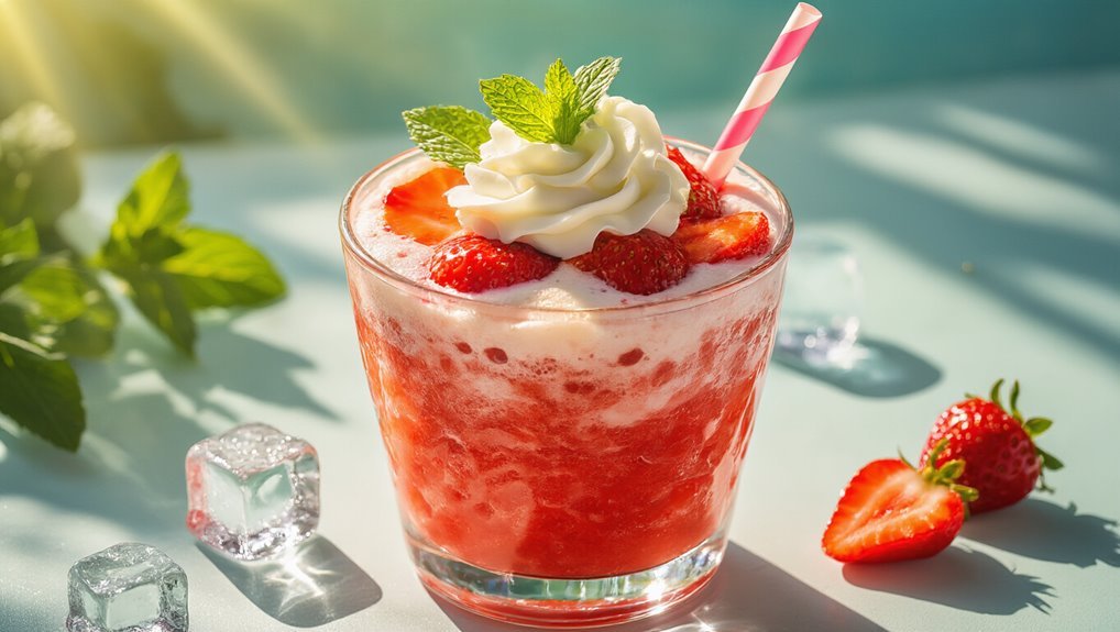 refreshing strawberry mint float