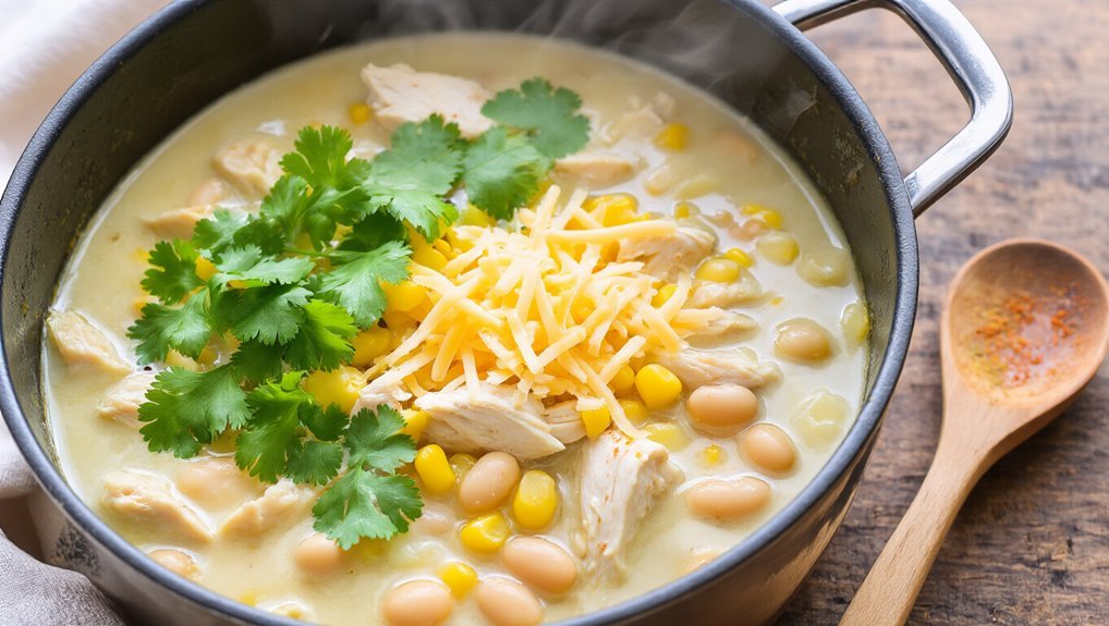 simmering chili for flavor