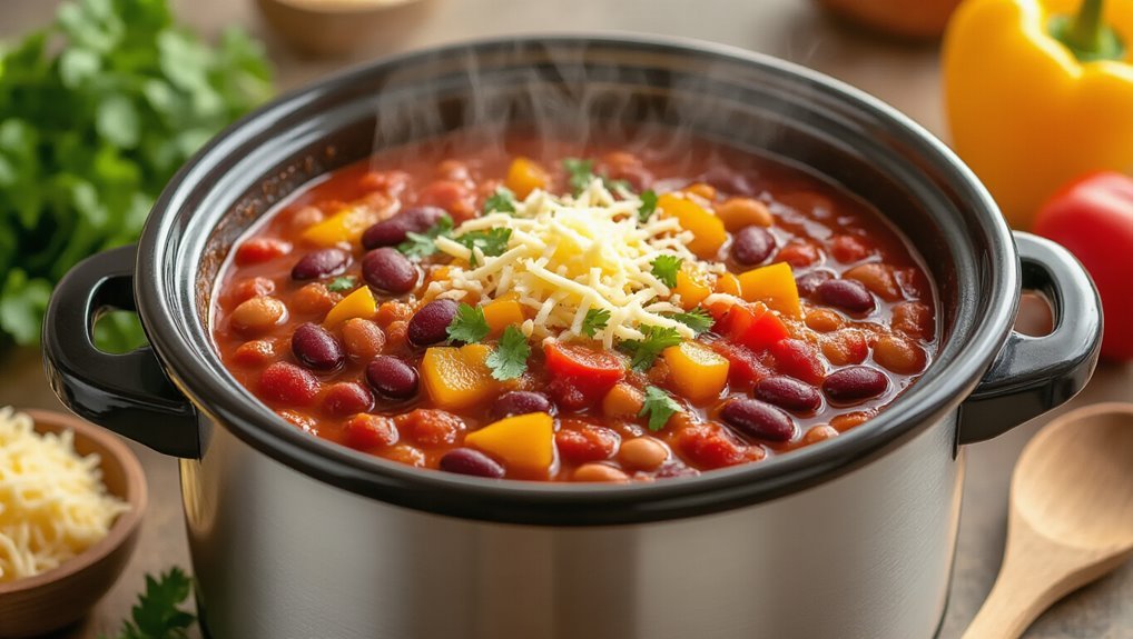 slow cook hearty chili