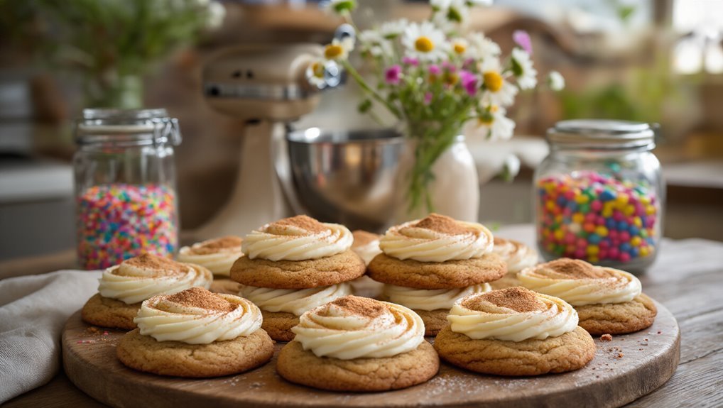 snickerdoodles with vanilla frosting