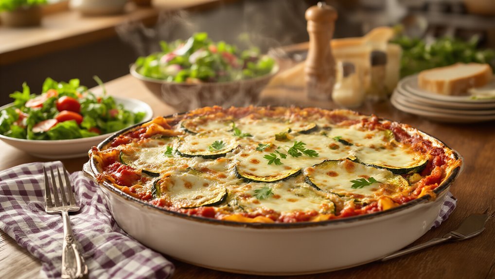 vegetable lasagna with mozzarella