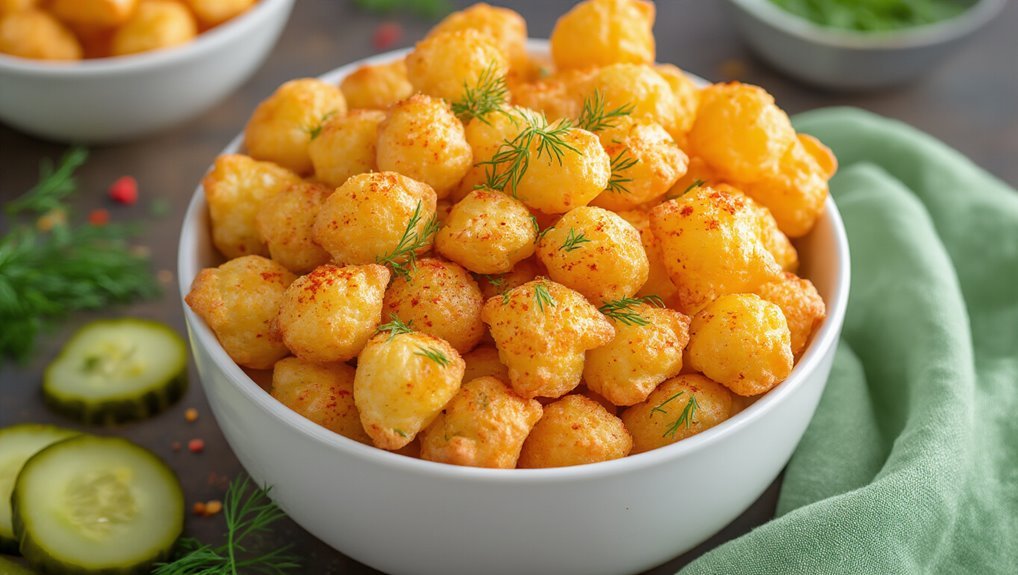 zesty pickle cheese puffs