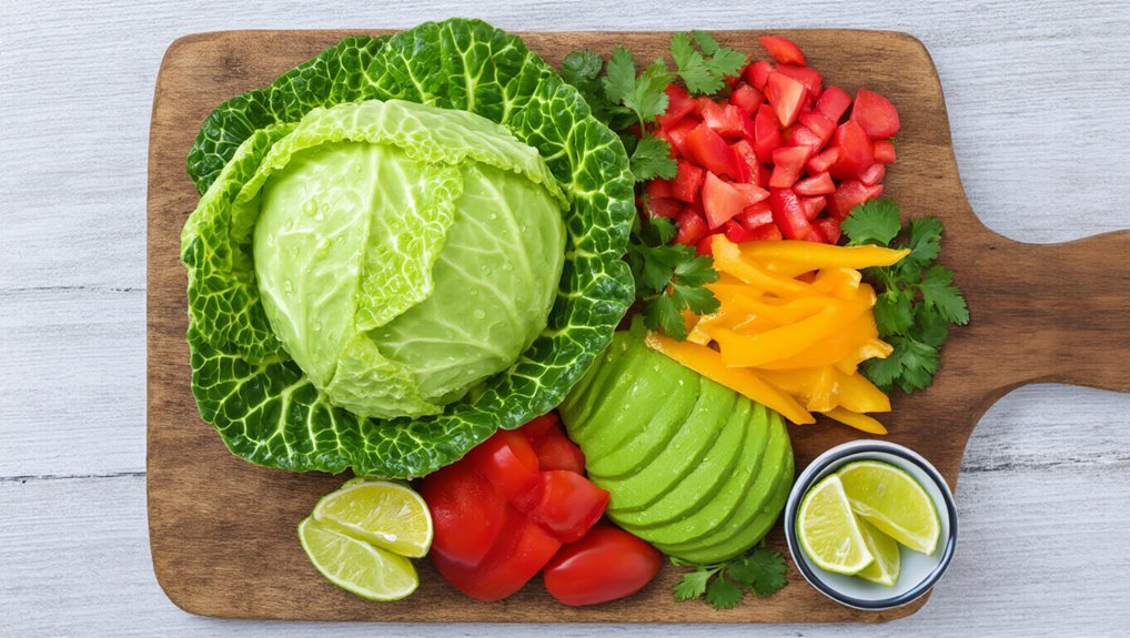 cabbage taco wrap assembly