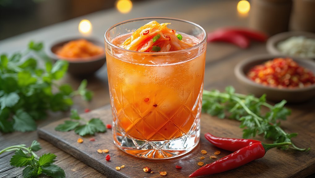 kimchi enhances cocktail flavors