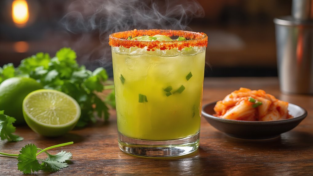 kimchi infused spicy margarita