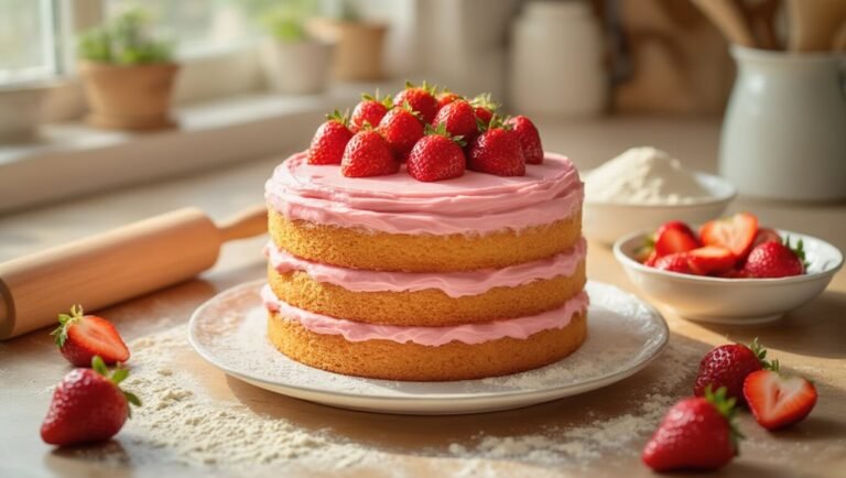 delicious homemade strawberry cake
