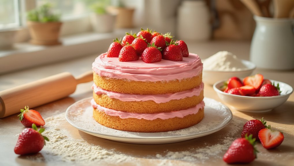 delicious homemade strawberry cake