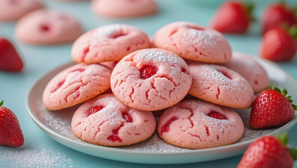 delicious strawberry cake cookies