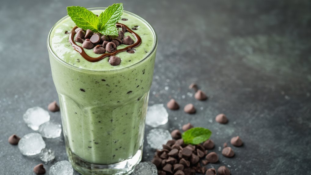 minty chocolate protein smoothie