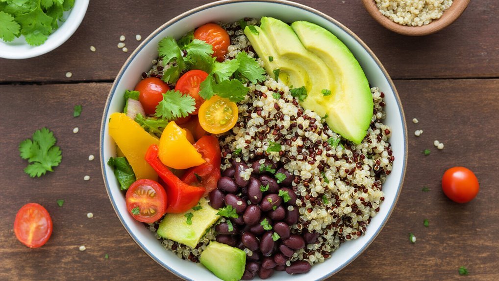 nutritious quinoa black bean bowl
