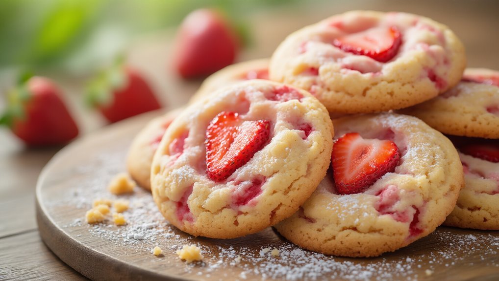 perfectly chewy strawberry cookies