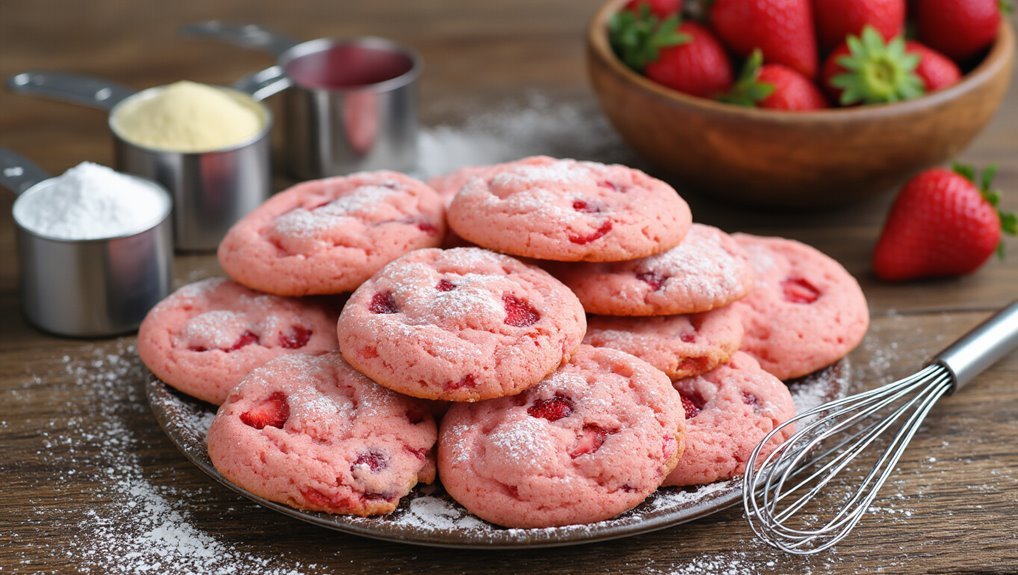 strawberry cookie baking steps